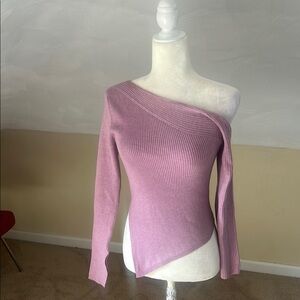 Camila Coelho Mauve Off-the-Shoulder Sweater
